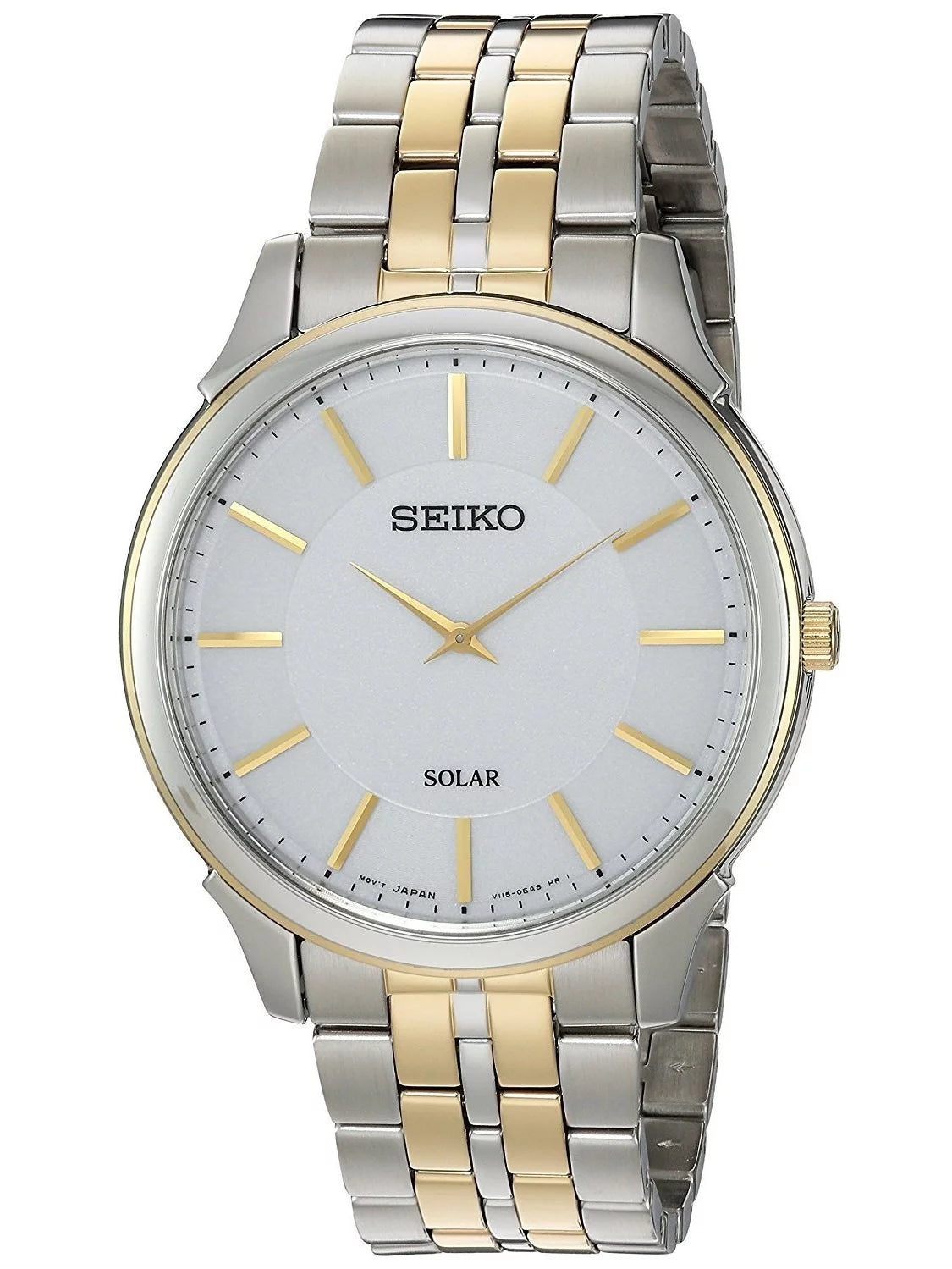 Sizeeiko Men's SizeUP864 Core Sizeolar Ivory Dial Two Tone Sizeteel Power Reserve Watch