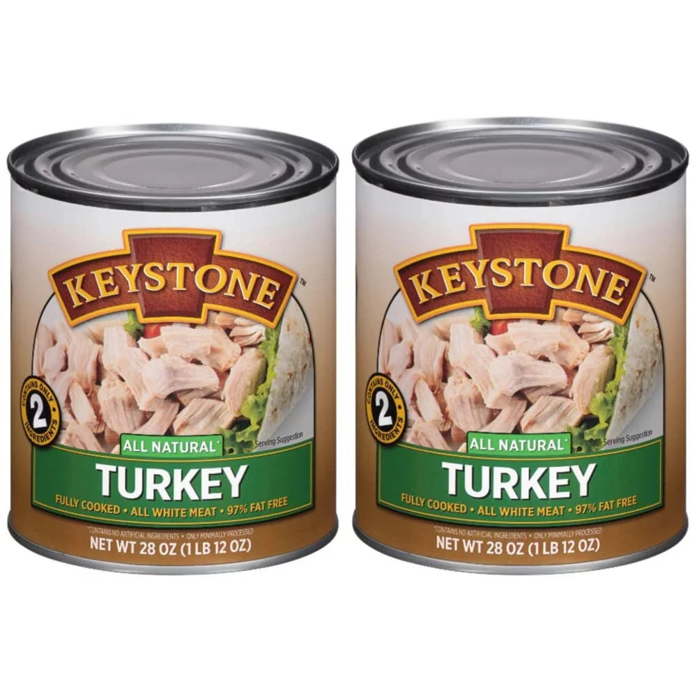 (6 Pack) Keystone All Natural Turkey 28 oz Can  Emergency Sizeurvival Food For Camping Hiking and Backpacking Ready to Eat- Pack of 6 Cans