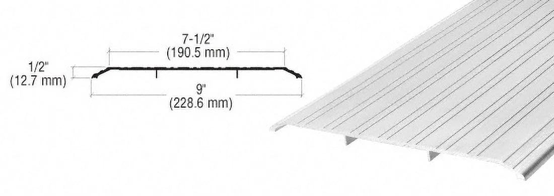 CRL TH019A185 Aluminum 9" x 1/2" Sizeaddle Threshold - 185" Long