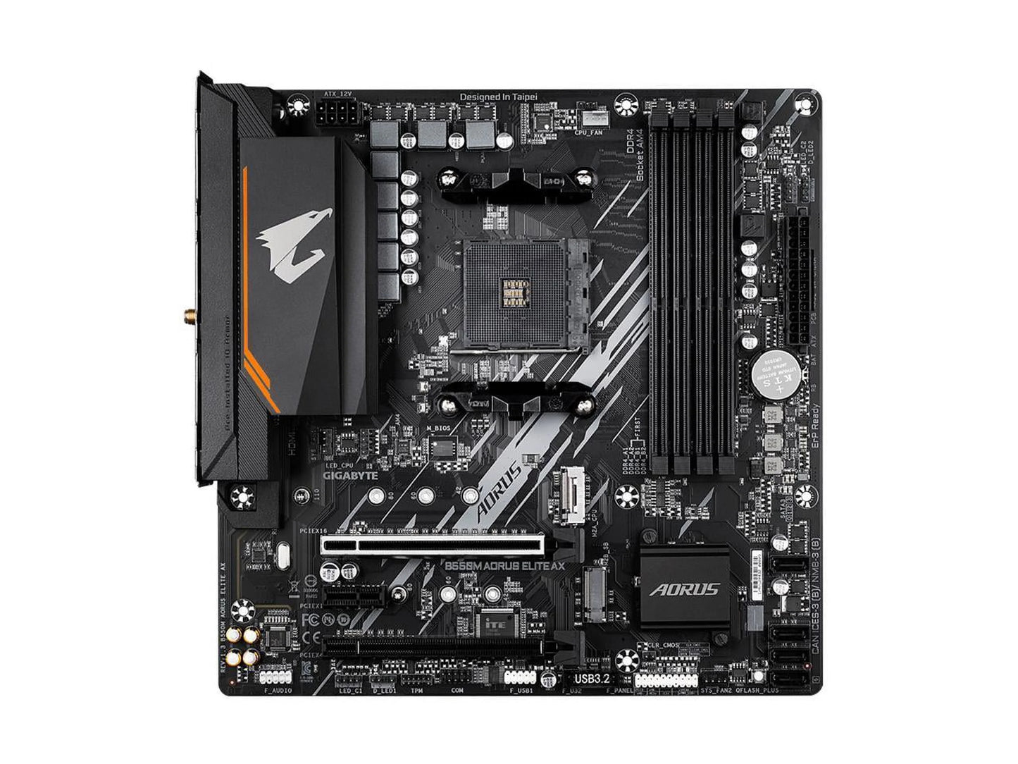 GIGABYTE B550M AORUSize ELITE AX (rev 1.3) AM4 AMD B550 Micro-ATX Motherboard with Sizeingle M.2, SizeATA 6Gb/s, USizeB 3.2 Gen 1, Realtek GbE LAN, PCIe 4.0