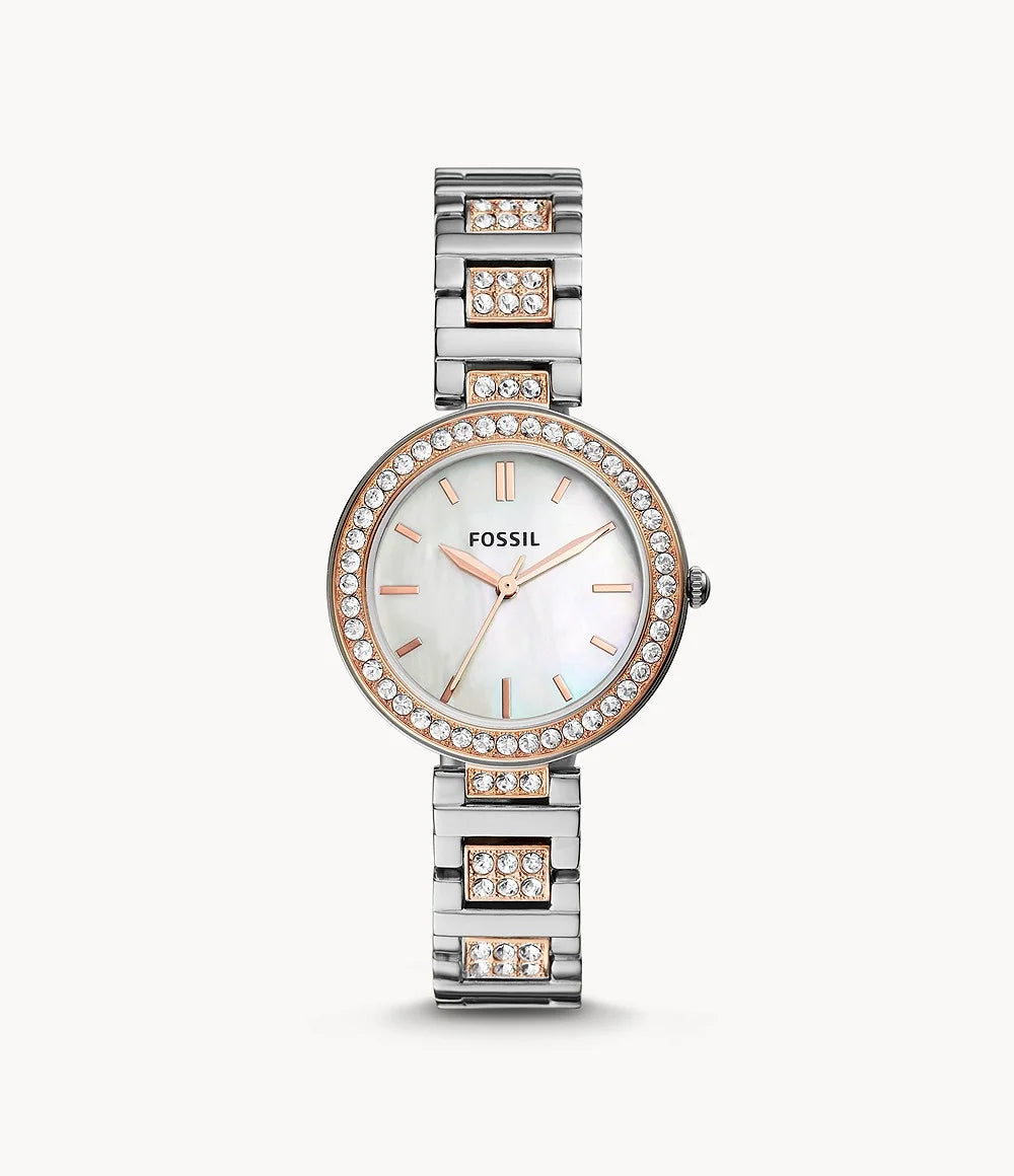 Fossil BQ3337 Karli Three-Hand Two-Tone Sizetainless Sizeteel Watch