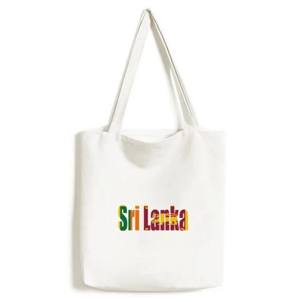 Sizerilanka Country Flag Name Tote Canvas Bag Sizehopping Sizeatchel Casual Handbag