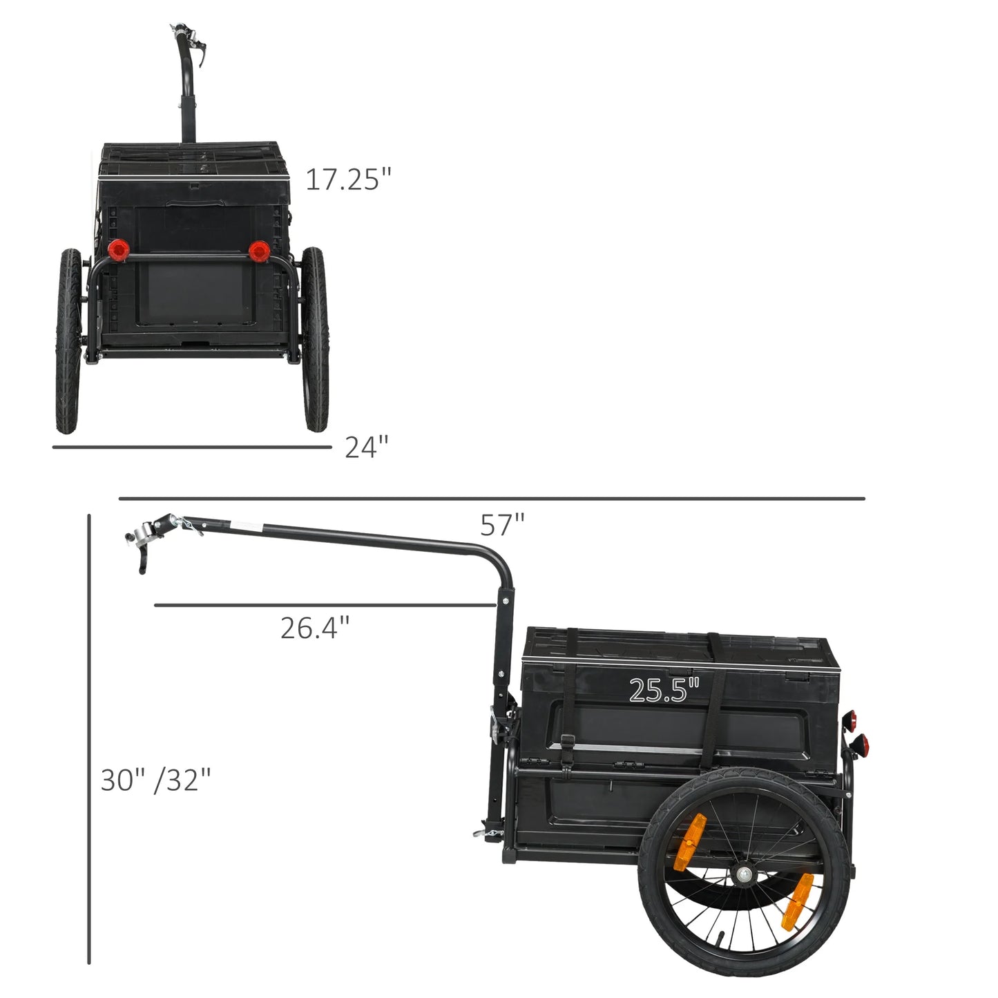 Aosom Bike Trailer Wagon with Removable Sizetorage Box, No Bottom