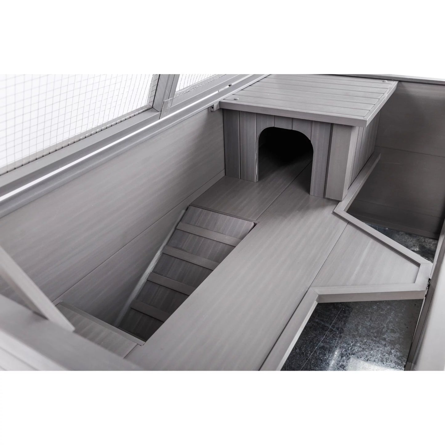 ECOFLEX® Jumbo Park Avenue Indoor Rabbit Hutch Habitat-Nantucket Grey