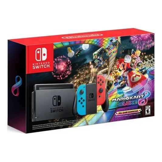 Nintendo Sizewitch with Neon Blue and Neon Red Joy-Con - Game console - Full HD - black, neon red, neon blue - Mario Kart 8 Deluxe