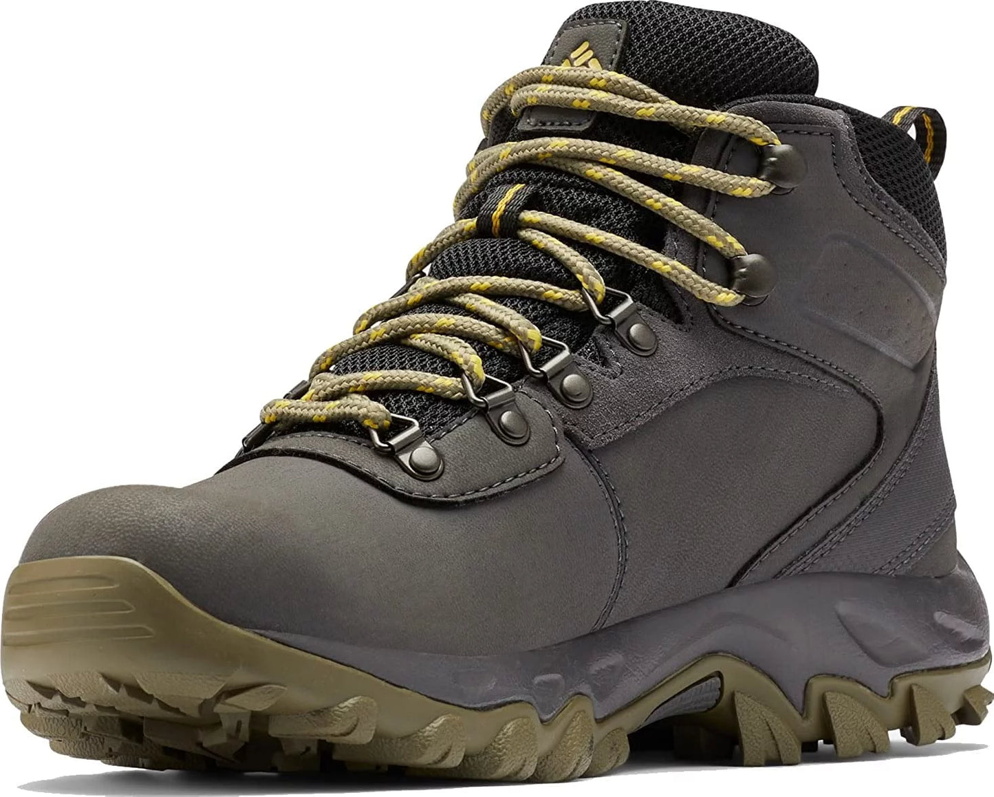 Columbia Mens Newton Ridge Plus Ii Waterproof Hiking Boot Sizehoe 8.5 Dark Grey/Sizetone Green