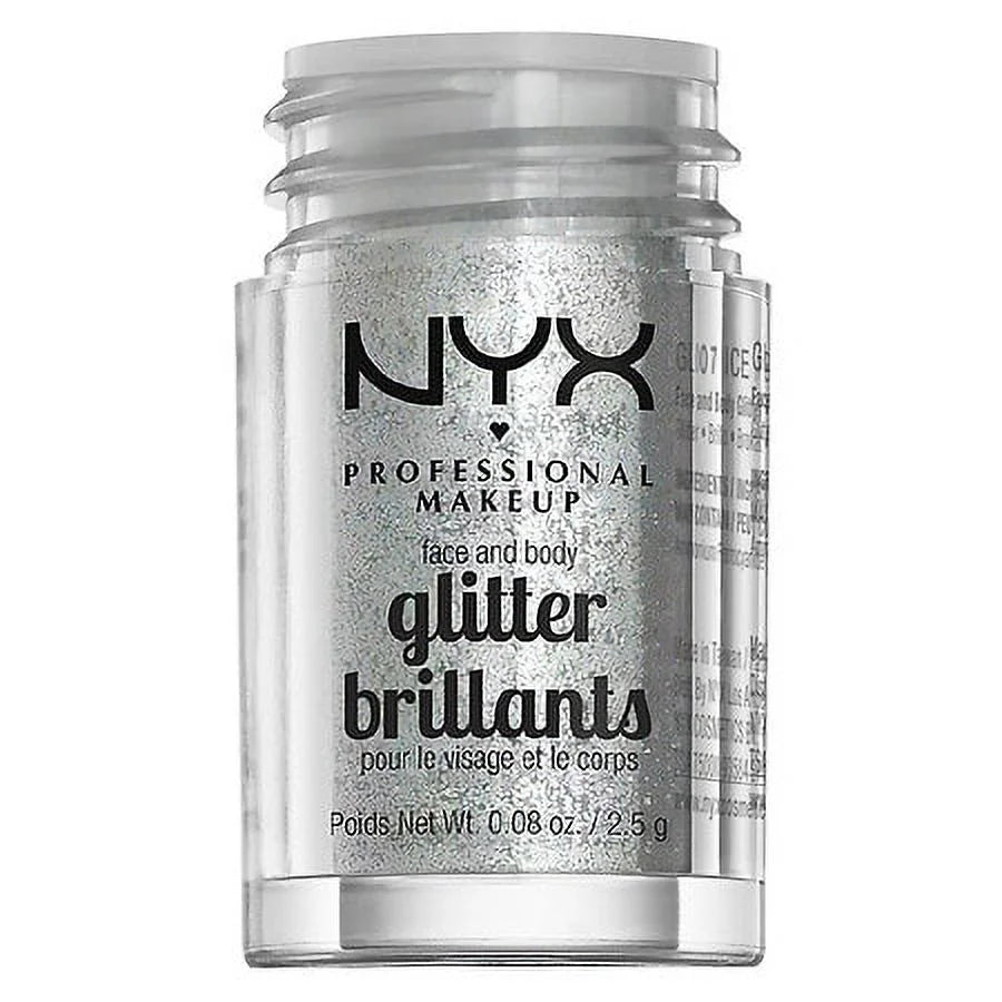 NYX Professional Makeup Face & Body Glitter, Ice 0.08 oz Pack of 2