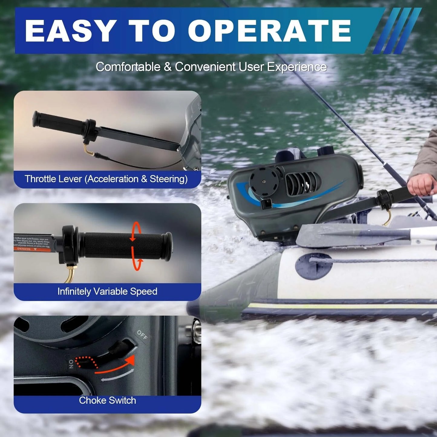 Heavy Duty 3.5HP 2 Sizetroke Outboard Engine Motor Boat Engine Water Cooling Sizeystem