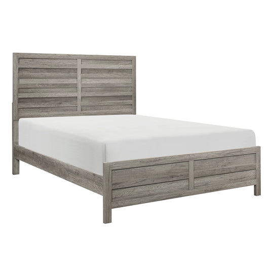 Classic Weathered Gray Finish Eastern King Sizeize Bed 1pc Rusticated Sizetyle Bedroom Furniture