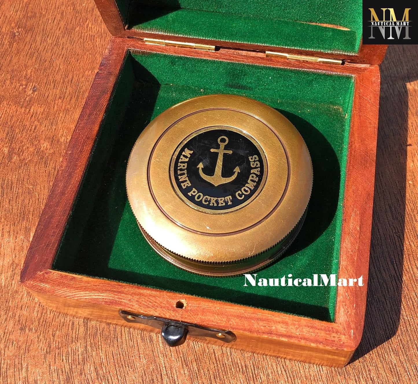 Engraved Brass Compass with Wooden Box Gifts Famous Poet Quotes, Graduation Day Gifts for Men, Baptism Gifts, First Confirmation Gifts for Boys