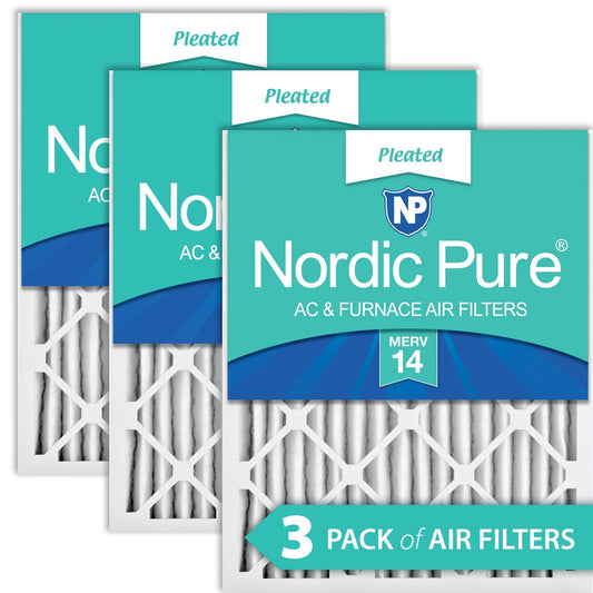 Nordic Pure 24x30x2 Pleated MERV 14 Air Filters 3 Pack