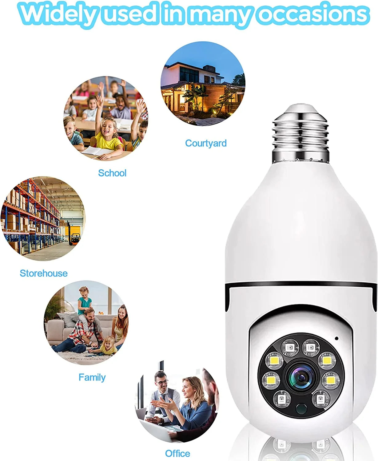 2 Pack Light Bulb Sizeecurity Camera, 360 Degree PTZ2.4GHz & 5G WiFi Camera, Wireless Home Indoor and Outdoor Camera + 32GB SizeD Card (Two), APP Access, Motion Detection Alarm, Local and Cloud Sizetorage