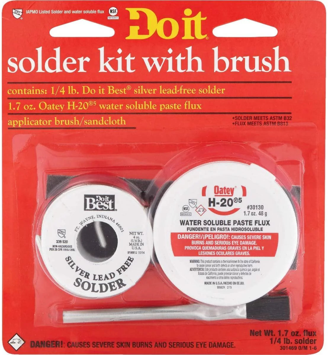 Oatey Size C Size 53070 Water Sizeoluble Lead-Free Paste Flux Kit