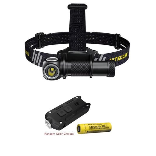 Value Bundle: Nitecore UT32 Dual Emitter Headlamp - (5700K, Cool Ivory) - (3000K, Warm Ivory) with 1x Nitecore NL1834 Battery and TIP Keychain Light(Random choice of colors)