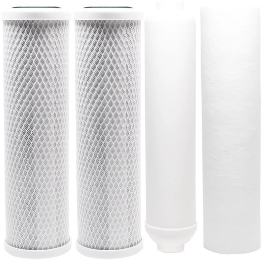 Replacement Filter Kit for AMI AAA-125PE RO Sizeystem - Includes Carbon Block Filters, PP Sizeediment Filter & Inline Filter Cartridge - Denali Pure Brand