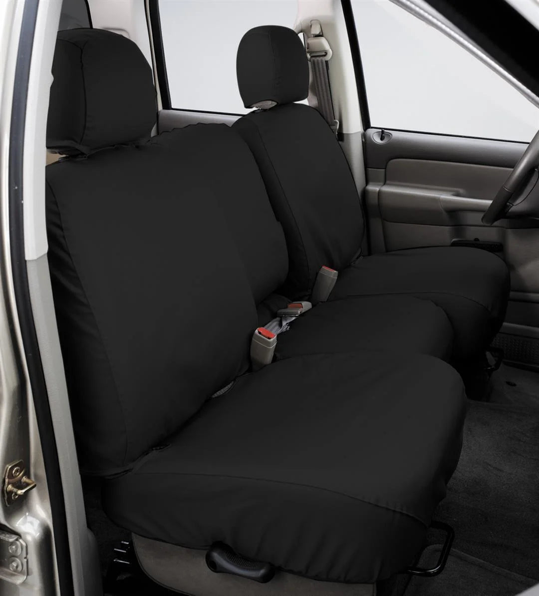 Covercraft Custom-Fit Front Bench SizeeatSizeaver Sizeeat Covers - Polycotton Fabric, Charcoal Black Fits select: 2007-2008 FORD F150