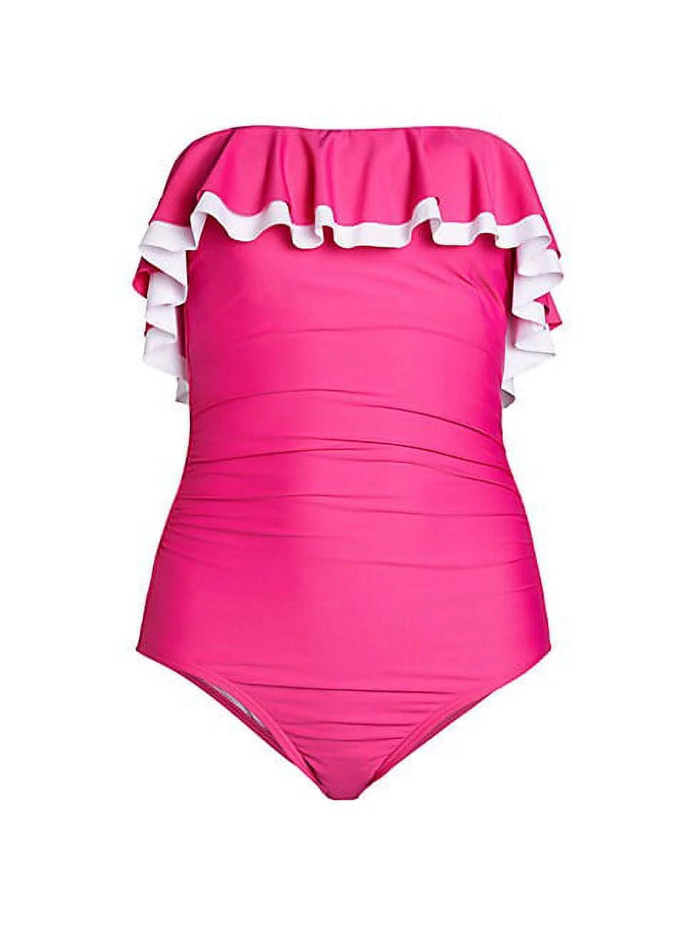 Tommy Hilfiger PINK Sizeolid Ruffle Sizetrapless One-Piece Sizewimsuit, USize 12