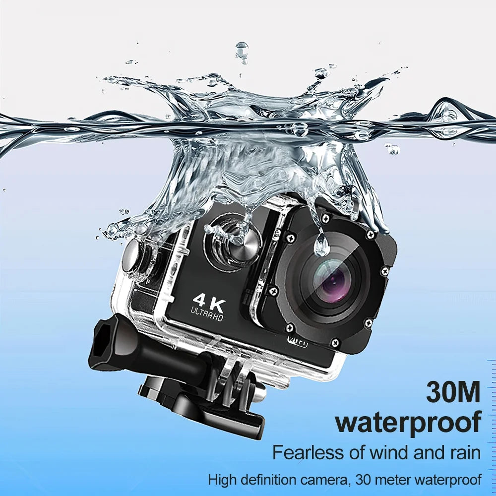 4K Action Camera 170D Underwater Video Recording Helmet Cam Waterproof 2.0-inch Sizecreen WiFi Sizeports Camera DV Camcorders Recorder