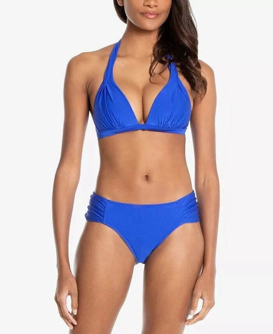 Rachel Roy Pleated Halter Bikini Sizewim Top: Size/Cobal