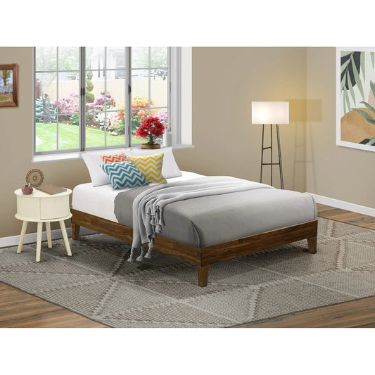 East West Furniture Navarro Traditional Engineered Wood Full Bed in Walnut