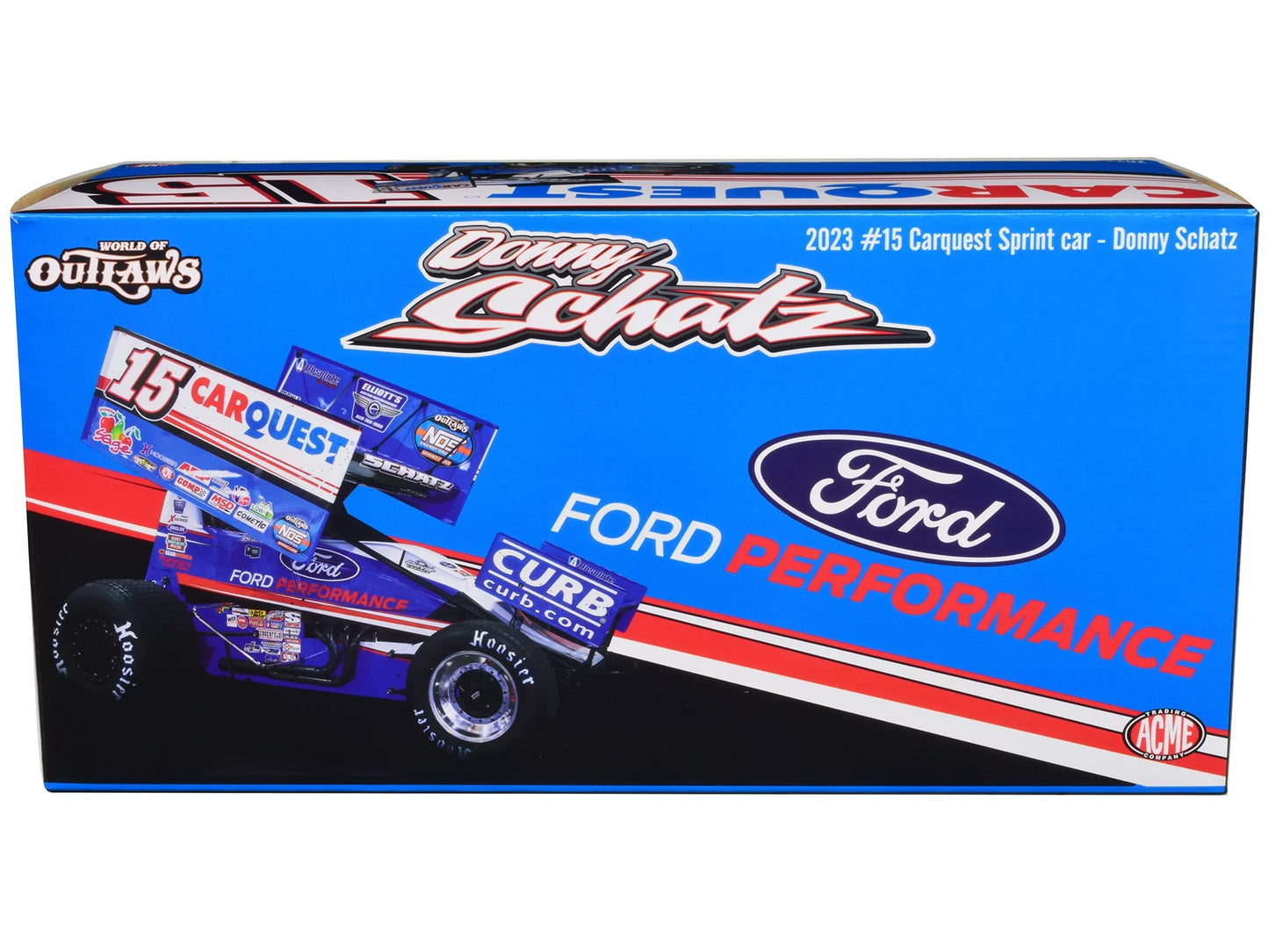 Winged Sizeprint Car #15 Donny Sizechatz Carquest Curb-Agajanian Racing World of Outlaws (2023) 1/18 Diecast Model Car by ACME