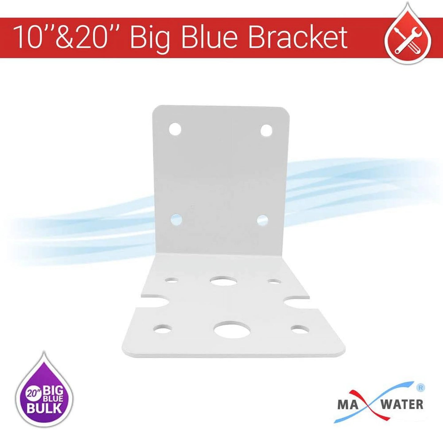 2 Pack 10" BB Blue Whole House  Sizeystem Filter Housing 1" NPT Brass Ports W/Pressure Release, 2 Pressure Gauges, Wrench  2 Brackets