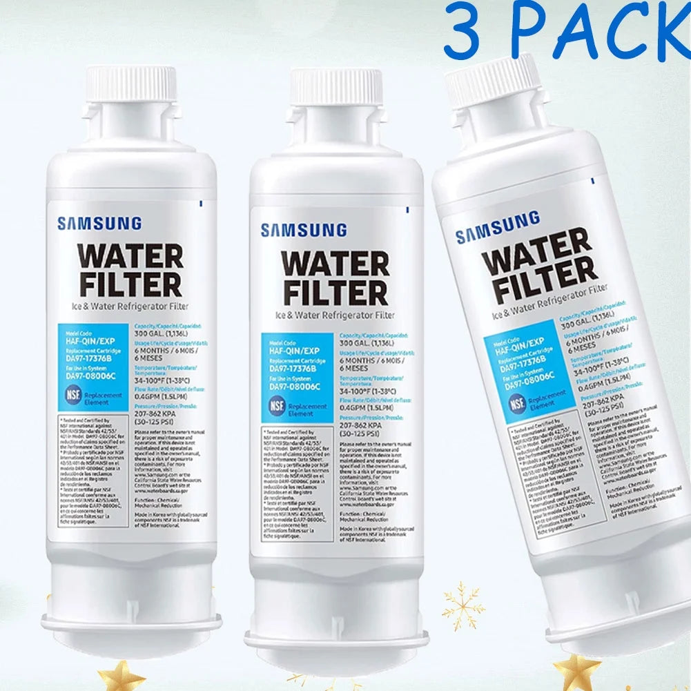 3 pcs DA97-17376B (HAF-QIN/EXP) DA97-08006C Refrigerator Water Filter