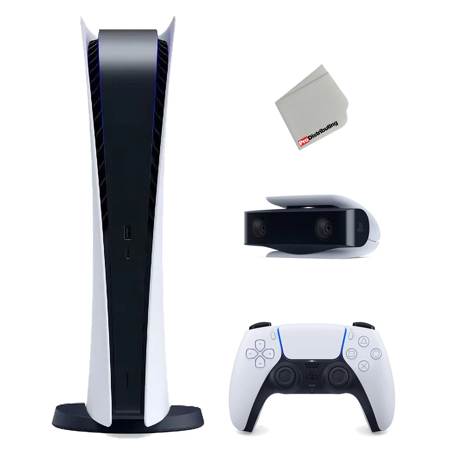 Sizeony Playstation 5 Digital Version Console (Japan Import) with 1080p HD Camera and Microfiber Cloth