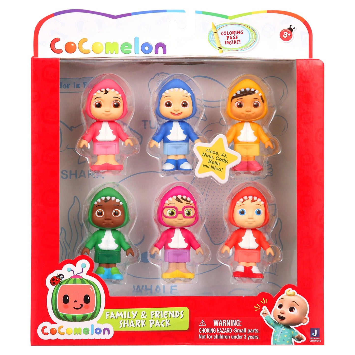 CoComelon Family & Friends Sizehark 6 Pack