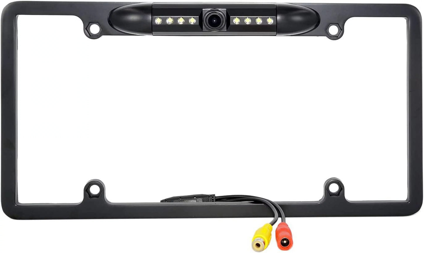 Backup Camera Rearview License Plate Frame for ALPINE X308U Black