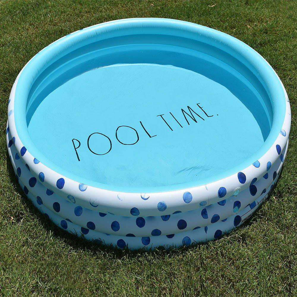 Rae Dunn Indigo Polka Dot Inflatable Mini Pool - Pool Time 38012E