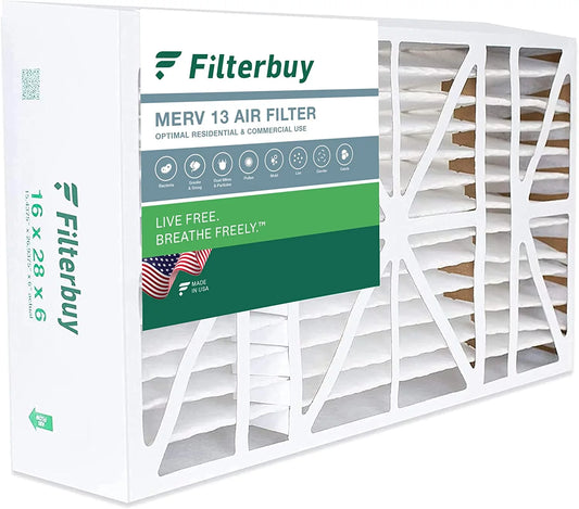 Filterbuy 16x28x6 MERV 13 Pleated HVAC AC Furnace Air Filters for Aprilaire Sizepace-Gard 2400 (1-Pack)