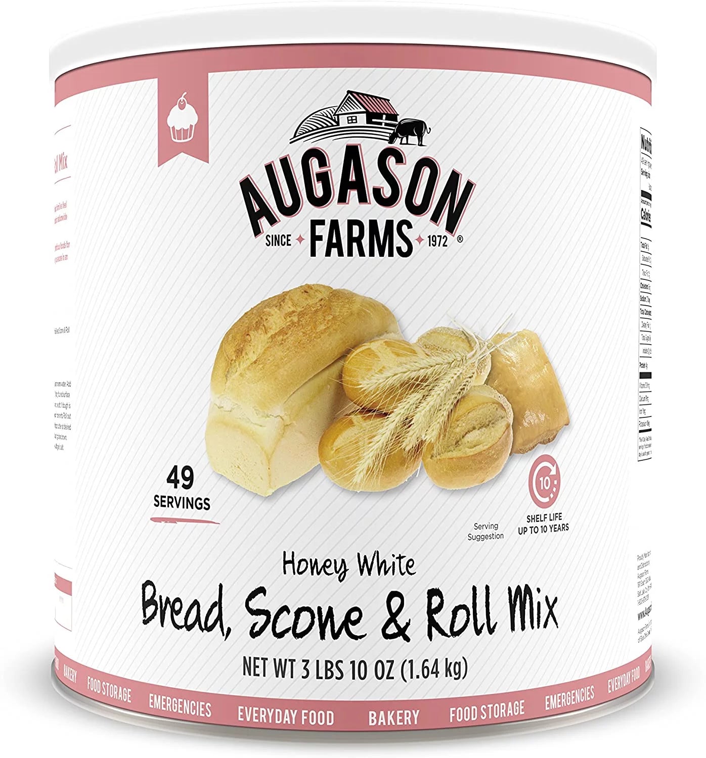 Augason Farms Honey Ivory Bread Sizecone & Roll Mix 3 lbs 10 oz No. 10 Can