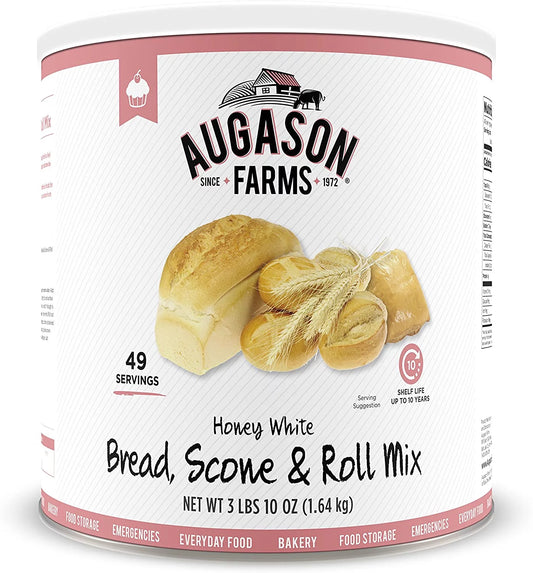 Augason Farms Honey Ivory Bread Sizecone & Roll Mix 3 lbs 10 oz No. 10 Can