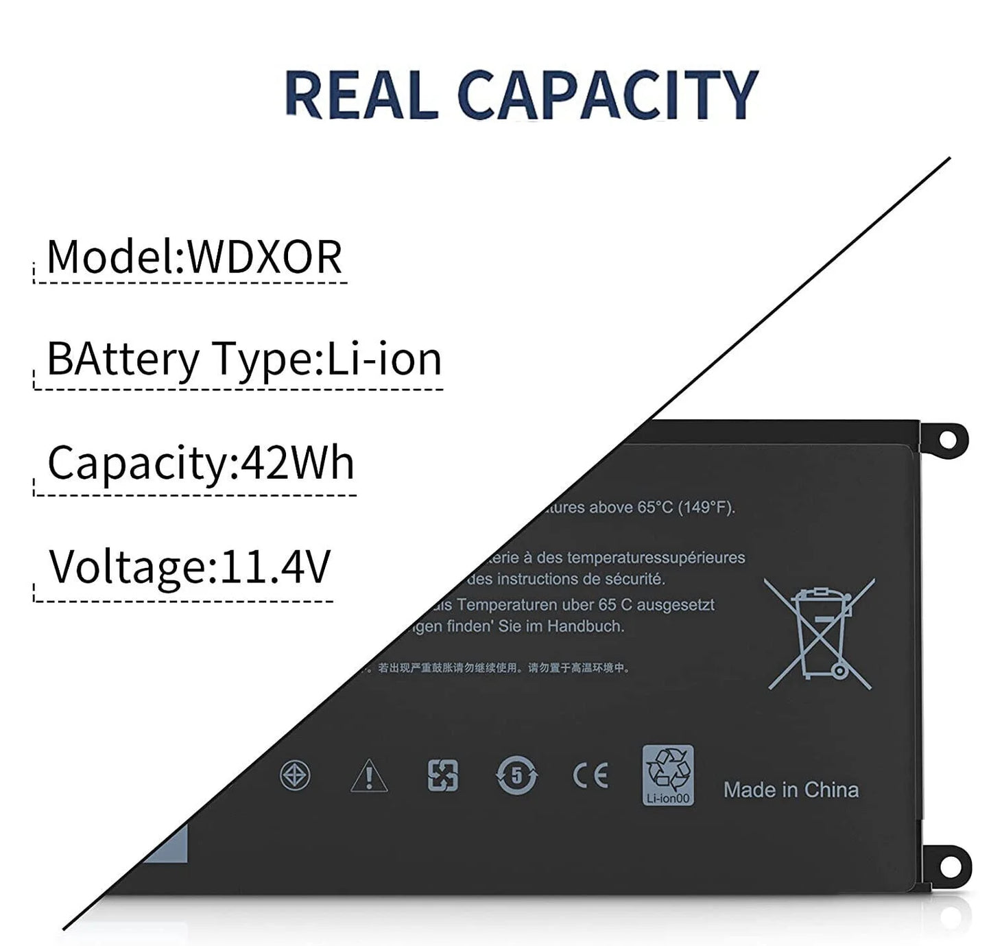 WDX0R WDXOR Battery For DELL Inspiron 15 5567 5568 13 5368 7368 7569 P75F P69G