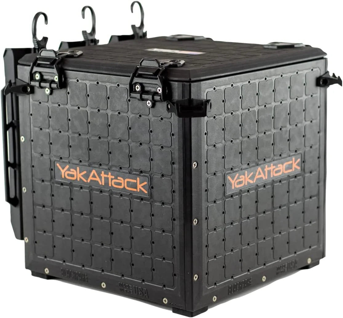 YakAttack BlackPro Kayak Crate 13"x13" Black Lid & 3 Hooks - BLP-PRO-13X13