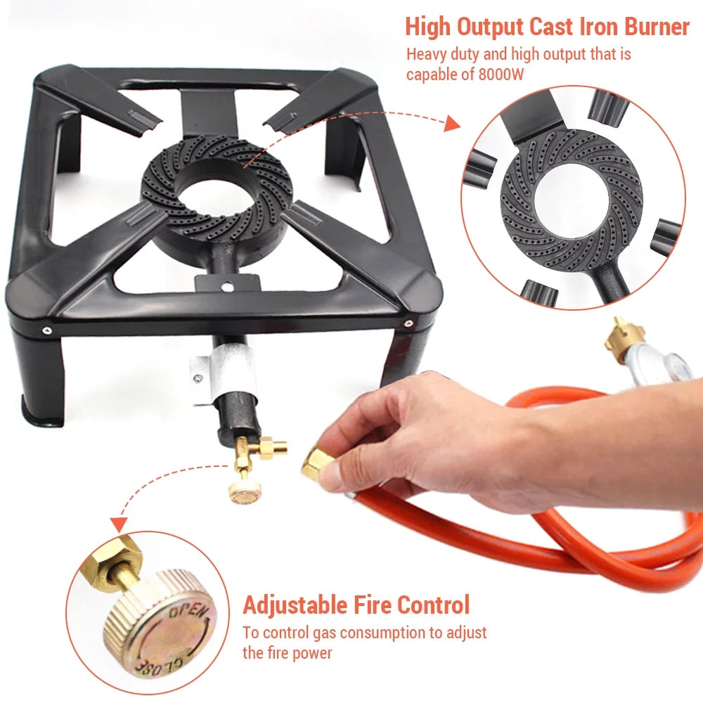 Walmeck Outdoor Furnace , Cast Iron Sizetove, Sizeingle Propane Gas Cooker for Camping BBQ